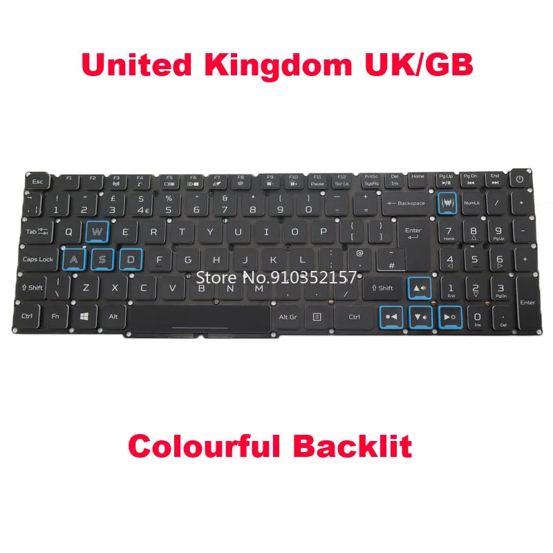 US UK SP Farebná podkrovná klávesnica pre Acer Predator Helios 300 PH315-53 PH315-54 PH317-54 N20C3 LG5P_N90BL ACM18K3UK ACM18K3U4