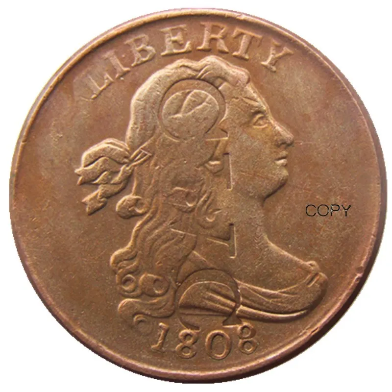 USA 1808CWC Zahrnuté poprsie pol cent copper copy mince