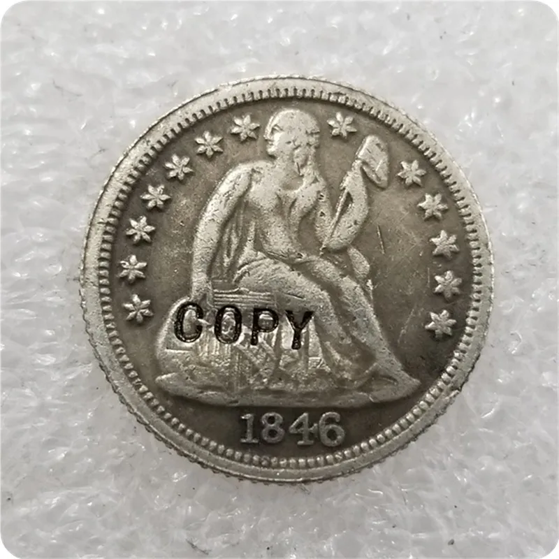 USA 1846 Sedieť Liberty Dime Copy Coins