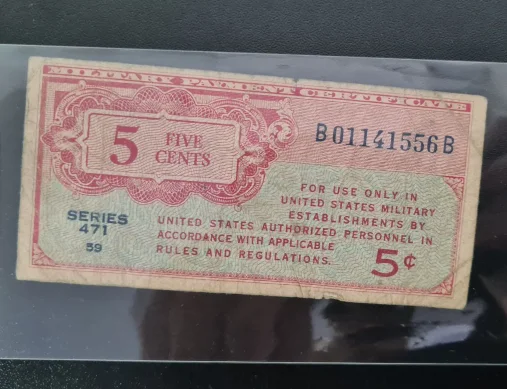 USA 471 Series 5 Cent Original Notes (Fuera de Uso Ahora Collectibles)