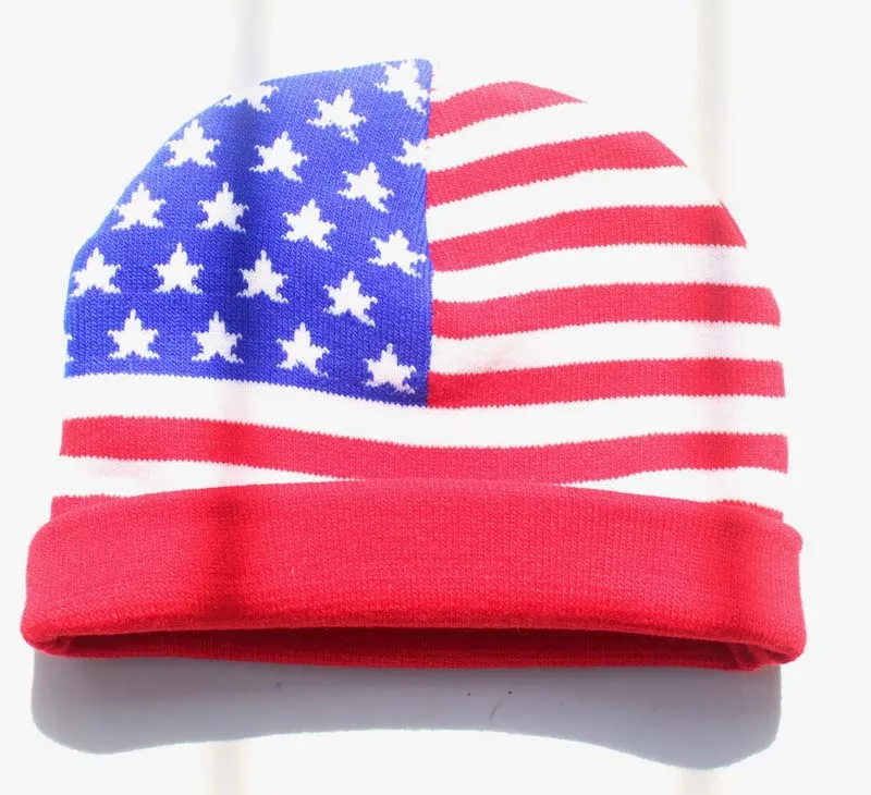 USA Flag Men Ženy Dámy pletené zimné čiapky čiapka Skateboard