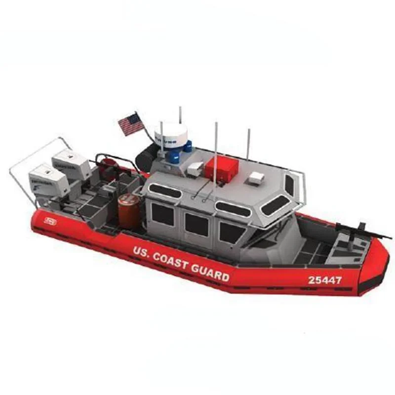 USA Pobrežná strána Speedboat DIY Vojenská vojnová loď Origami 3D papierový model ručne vyrábaný papier