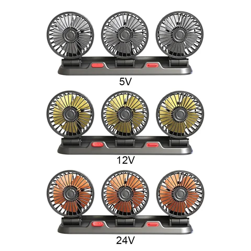 USB/12V/24 V Cooking Auto Cooling Air ventilátor 3 Automobilový elektrický ventilátor pre automatické ventilátory