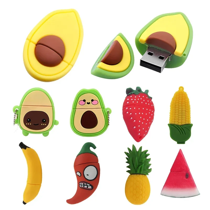 USB 2.0 Flash Drives Avokado Banana Pen Drive 128 GB 64 GB Cutoon Car