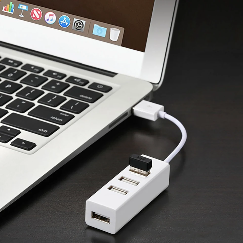 USB 2.0 Hub USB Hub 2.0 Multi USB Splitter Hub Použite napájací adaptér 4 porty Viacnásobné expandery Mini USB 2.0 Hub počítačové príslušenstvo