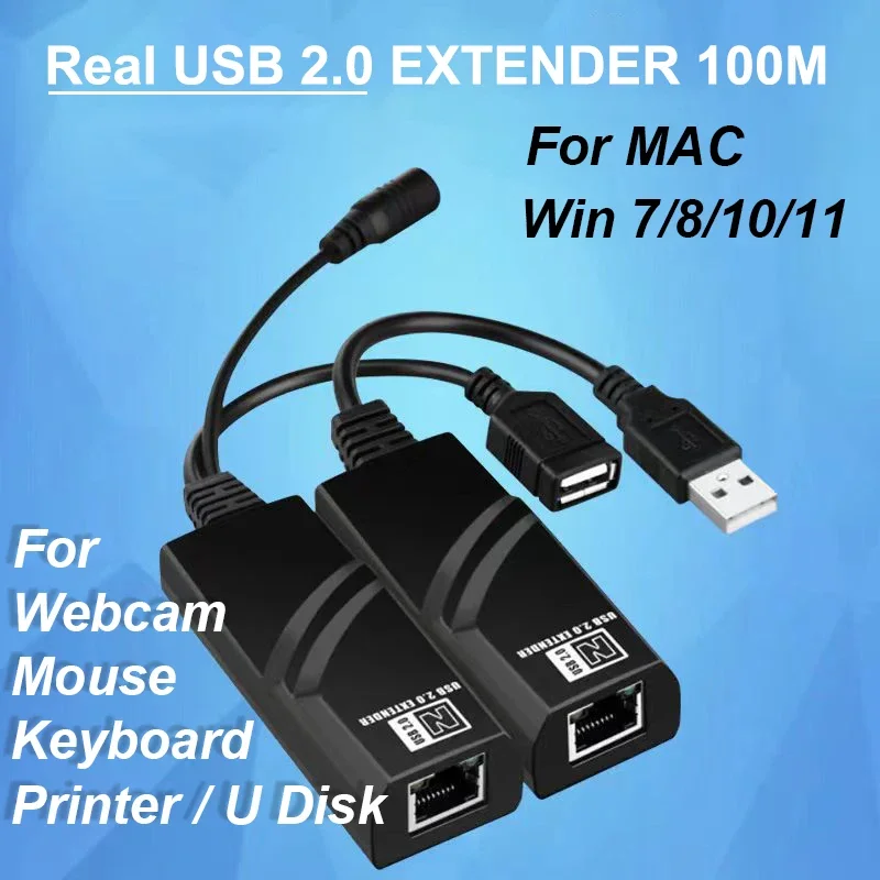 USB 2.0 Network Cable Extender od RJ45 CAT5E CAT6 ethernet kábel 100m pre klávesnicu myši Čítačka tlačiarne WEBCAM
