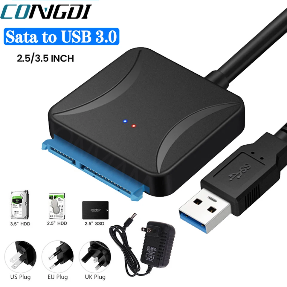 USB 3.0 až SATA 3 Kábel prevodníka adaptéra USB3.0 Kábel prevodníka pre prenosný počítač WD 2.5 3.5 HDD SSD káblový adaptér