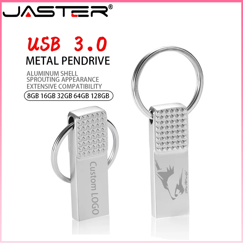 USB 3.0 Flash Drive 128 GB Memoria USB Memory Stick Drive Drive U Disk Kovový kľúč palca USB Drive pre PC NAPOŽÍVAČ 32 GB/64 GB