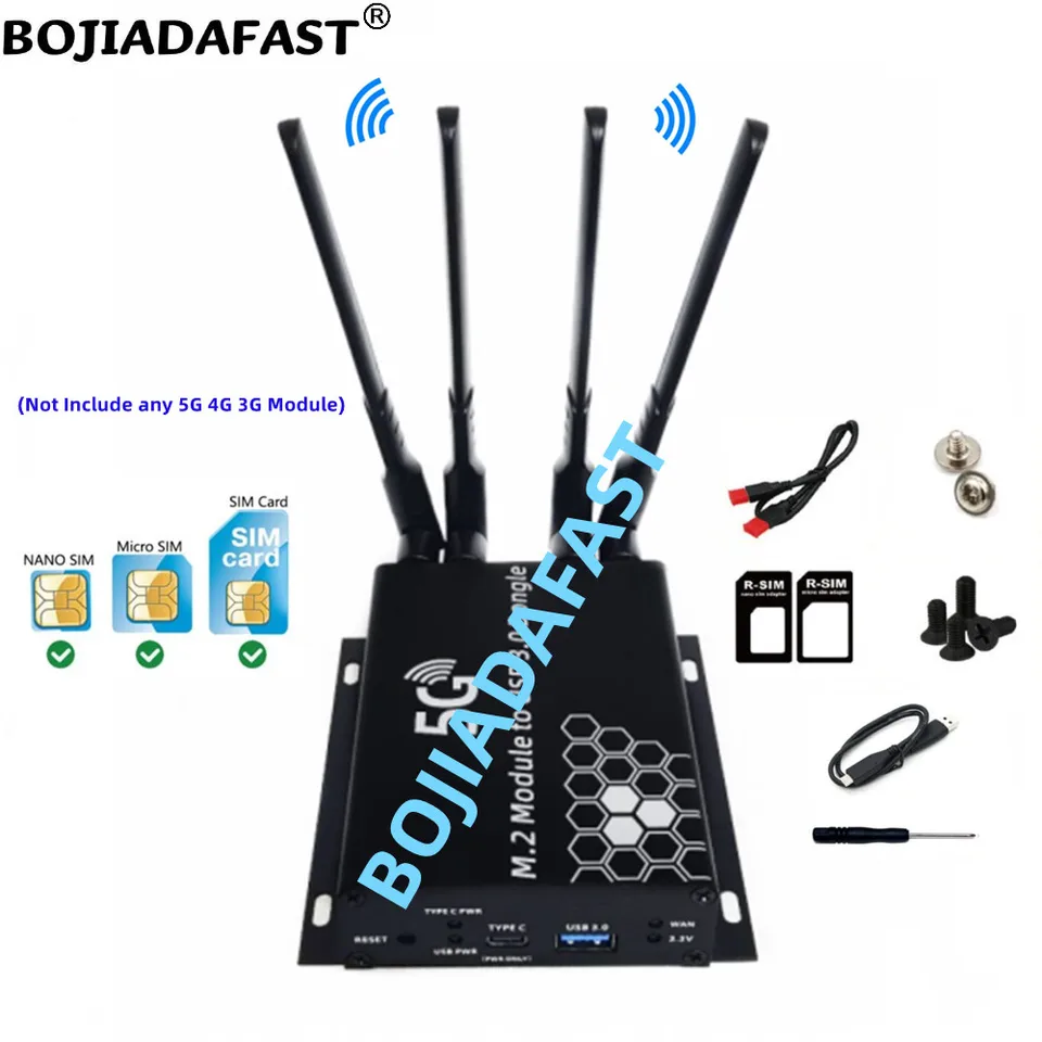 USB 3.0 konektor NGFF M2 Key-B Wireless Adapter SIM SIM STOL 4 ANTENNAS PRÍPAD PRE 5G 4G 4G LTE GSM WWAN MODEM MODEM
