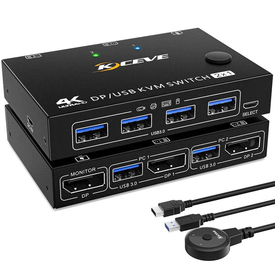 USB 3,0 kvm prepínač HD-MI 3440X1440@144Hz, 3840x2160@60Hz 2 in 1 Monitor na zdieľanie 4 zariadení USB 3.0 Out Switcher Ovládacie prvky