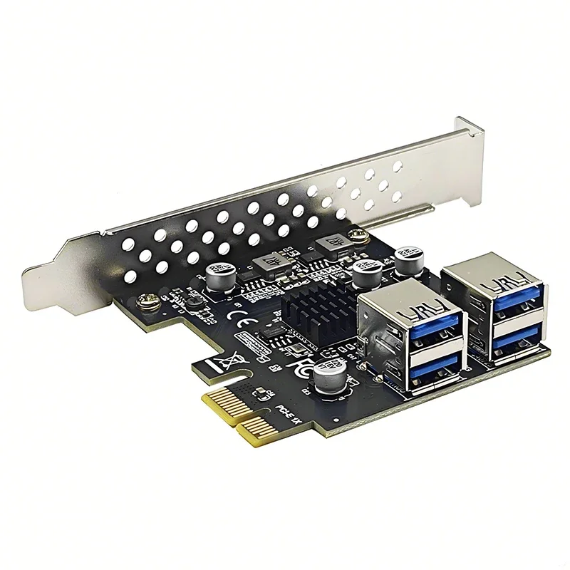 USB 3.0 PCIe Adapter Multiplikátor Hub USB3 Controller 5GBPS USB3.2 GEN1 PCI-E karta doska 4 port USB3.0 PCI Express X1 Pridať na karty