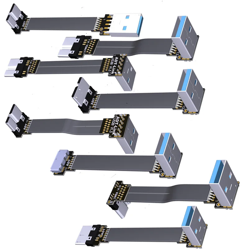 USB 3.0 Ploché pásové kábel FFC FPV USB 3.0 MICRO B Kábel Muž do ženského skladacieho lakťového kábla