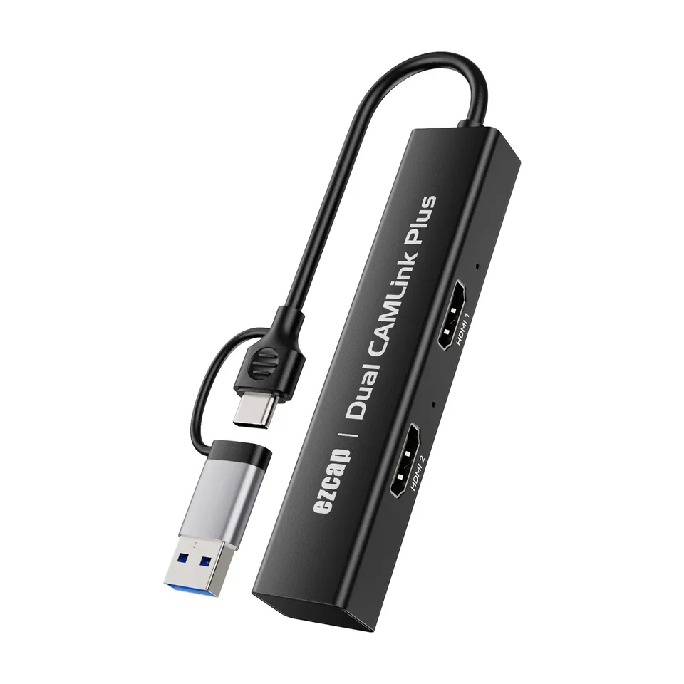 USB 3.0 Video Capture Card Dual Camera Link Two HDMI na USB Type-C pre počítač MacBook PC Camera Live Stream Video Nahrávanie