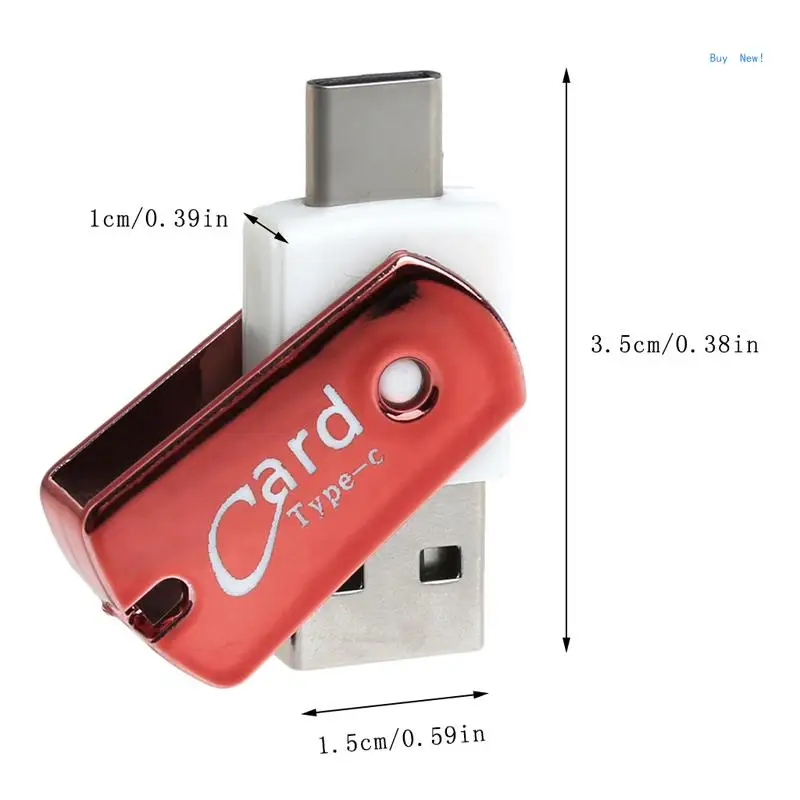 USB 3.1 Typ C Prenosná zástrčka adaptéra s viacerými kartami viacerých kartách a pre prehrávanie pre Windows kompatibilné podporuje mikro SD TF kartu