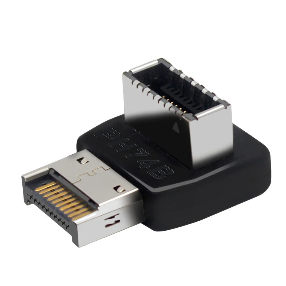 USB 3.1 Typ E 90 stupňov prevodníka predného typu C Socket USB Adaptér predného panela pre vnútorný konektor základnej dosky PC