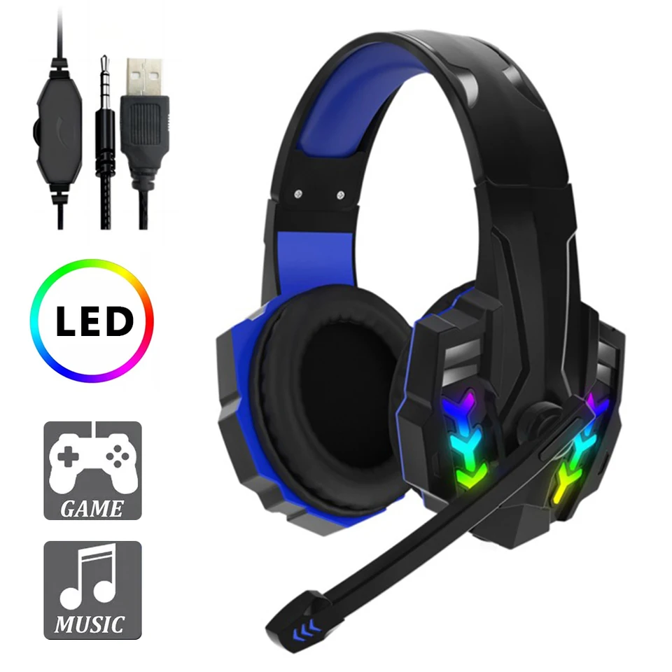 USB 3,5 mm káblové herné slúchadlá s mikrofónovým hlukom, ktorý potláča HIFI stereofónne basové náhlavné súpravy pre PS4 PS5 PS5