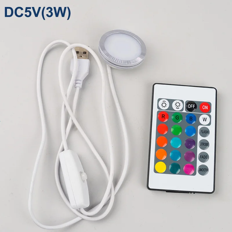 USB 5V 3W RGB Spotlight povrchová inštalácia 5V ovládač LED LED jednoduchý stropný ľahký vínny skrinka Svetlo Ultra tenké 8 mm downlight