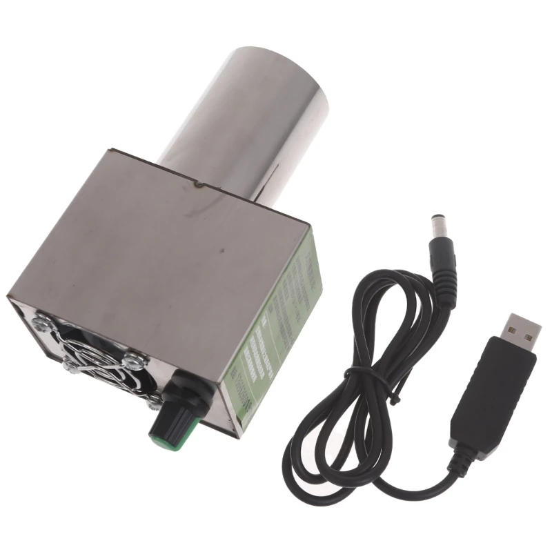 USB 5V Duálne ventilátory BBQ ventilátor nastaviteľné rýchlostné varenie ventilátor grilu pre škrupinu pre štartér Kampovanie v nerez