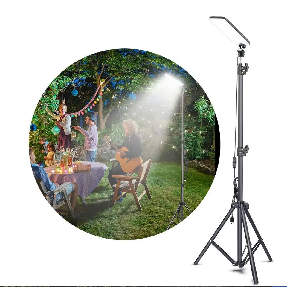 USB 5V prenosné kempingové svetlo s 1,8 m nastaviteľnou teleskopickou tyčou LED selfie svetlo lampa na fotografovanie svetla s statívom stojanom