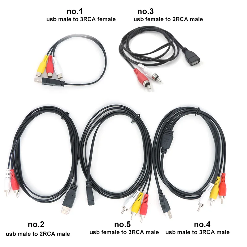 USB A 2,0 samica samca do 2 3 RCA 2/3RCA Mužský ženský AV Plug Adapter Connector Converter Converter Olovod PC TV TV HDTV AUX Audio Video A7