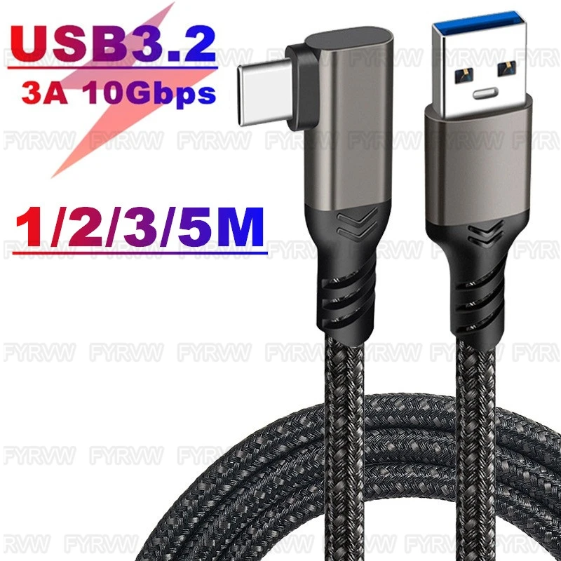 USB A až USB C 10GBPS 5M kábel 3A USB3.2 GEN1 Rýchly poplatok za Oculus Quest 1/2 LINK VR prenos náhlavných údajov prenos USB-A VR Accessorie