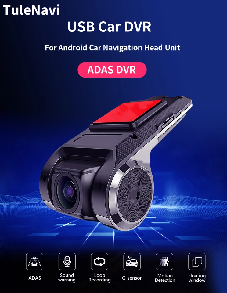 USB ADAS CAR-CAM FULL HD 1080P pre auto Android Multimedia Player Navigation Voice Voice Alarm Systém kamery Video rekordér