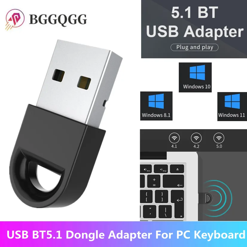USB Bluetooth 5.1 Adaptér vysielač Bluetooth Audio Bluetooth Dongle Wireless USB adaptér pre počítačový počítač prenosný počítač