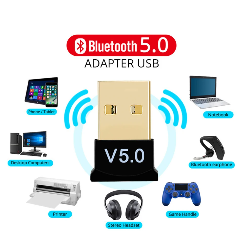 USB Bluetooth adaptér 5.1 Bluetooth prijímač USB Bluetooth 5 0 Dongle 5.0 BT Pánový adaptér APTX pre počítačový reproduktor prenosu