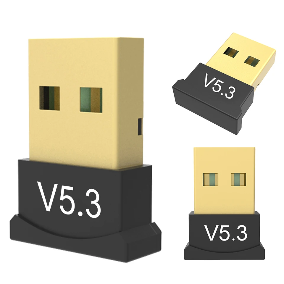 USB Bluetooth kompatibilný 5.3 Adaptér BT Audio Pass podporuje Windows 11/10/8.1 Plug & Play Mini odosielateľ pre prenosný počítač pre stolné počítače