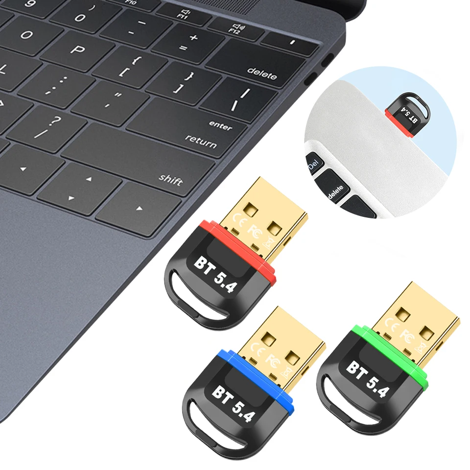 USB BT 5.4 Dongle Adapter BT Dongle podporuje Windows 11/10/8.1 USB vysielač pre bezdrôtový klávesnicu slúchadla myši pre počítače počítača s reproduktorom