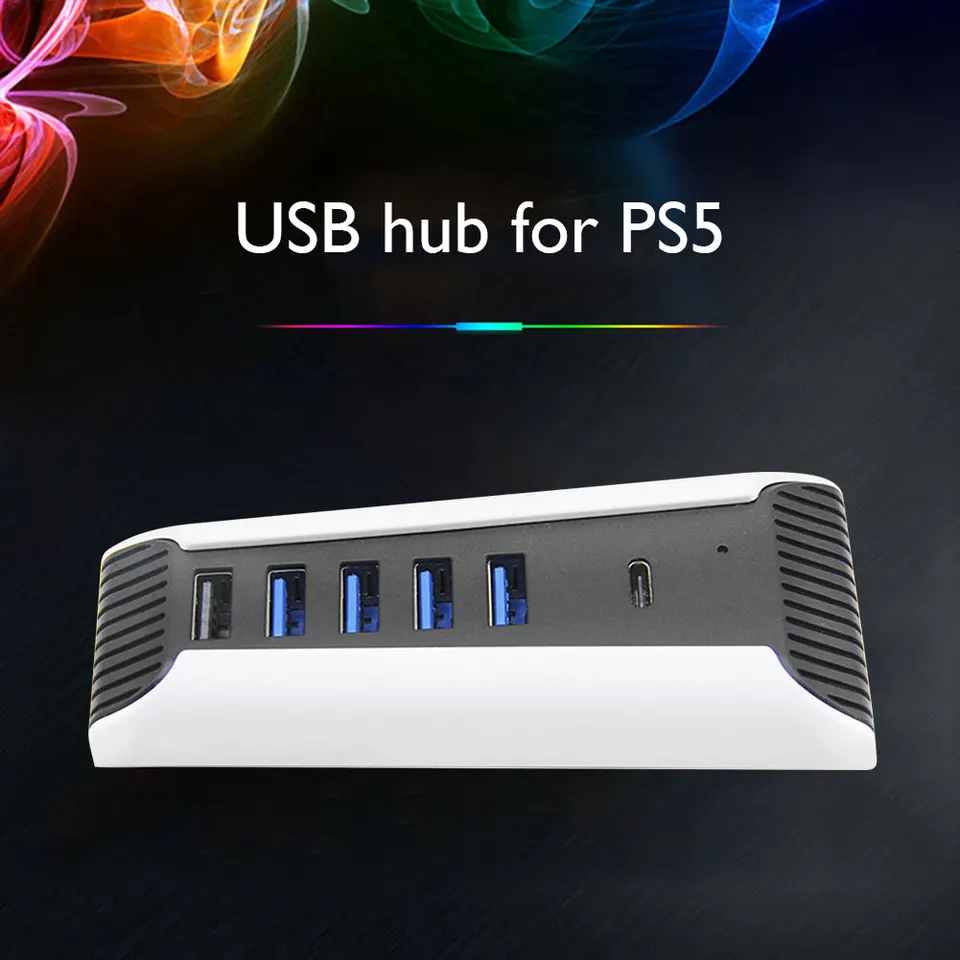 USB-C adaptér Dongle Combo Ports Slot 5 Port USB rozbočovač Rozšírenie vysokorýchlostného adaptéra pre konvertor pre PlayStation 5