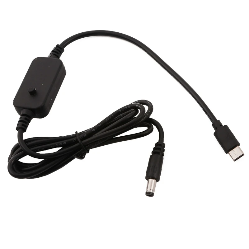 USB C až 5,5 x 2,1 mm 5V 9V 12V 12V 20V 3A Kábel Nastaviteľné napätie s LED voltmeterom pre smerovače Camera LCD Monitory