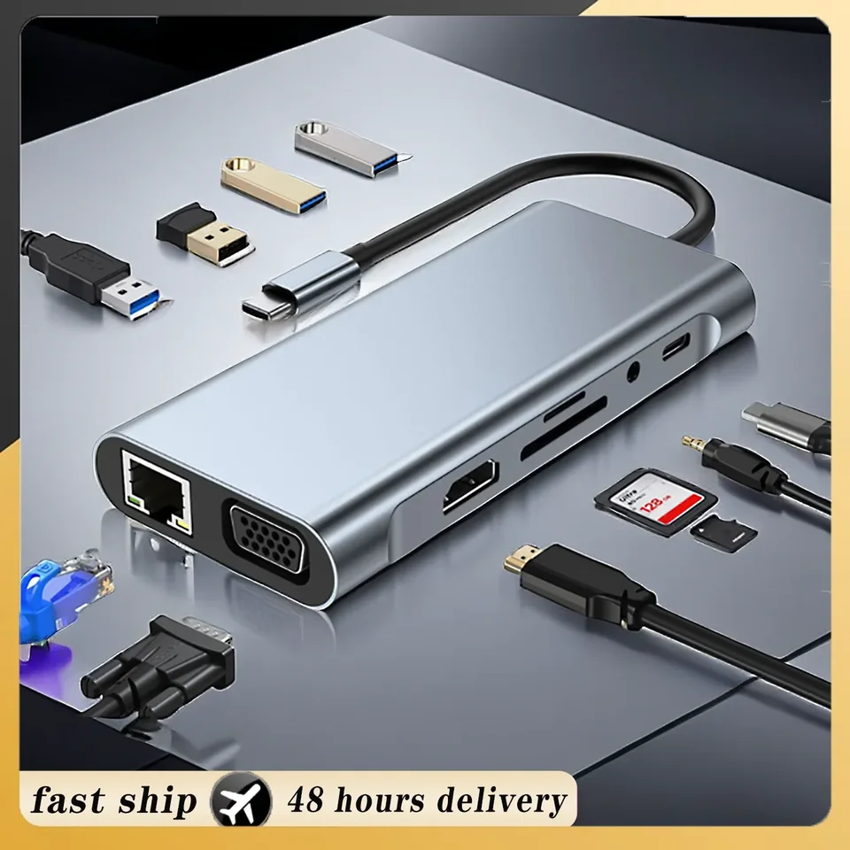 USB C Hub pre MacBook Air M1 iPad Pro Typ C Splitter do HDMI 4K Thunderbolt 3 Docking Station Adapter s PD SD TF RJ45