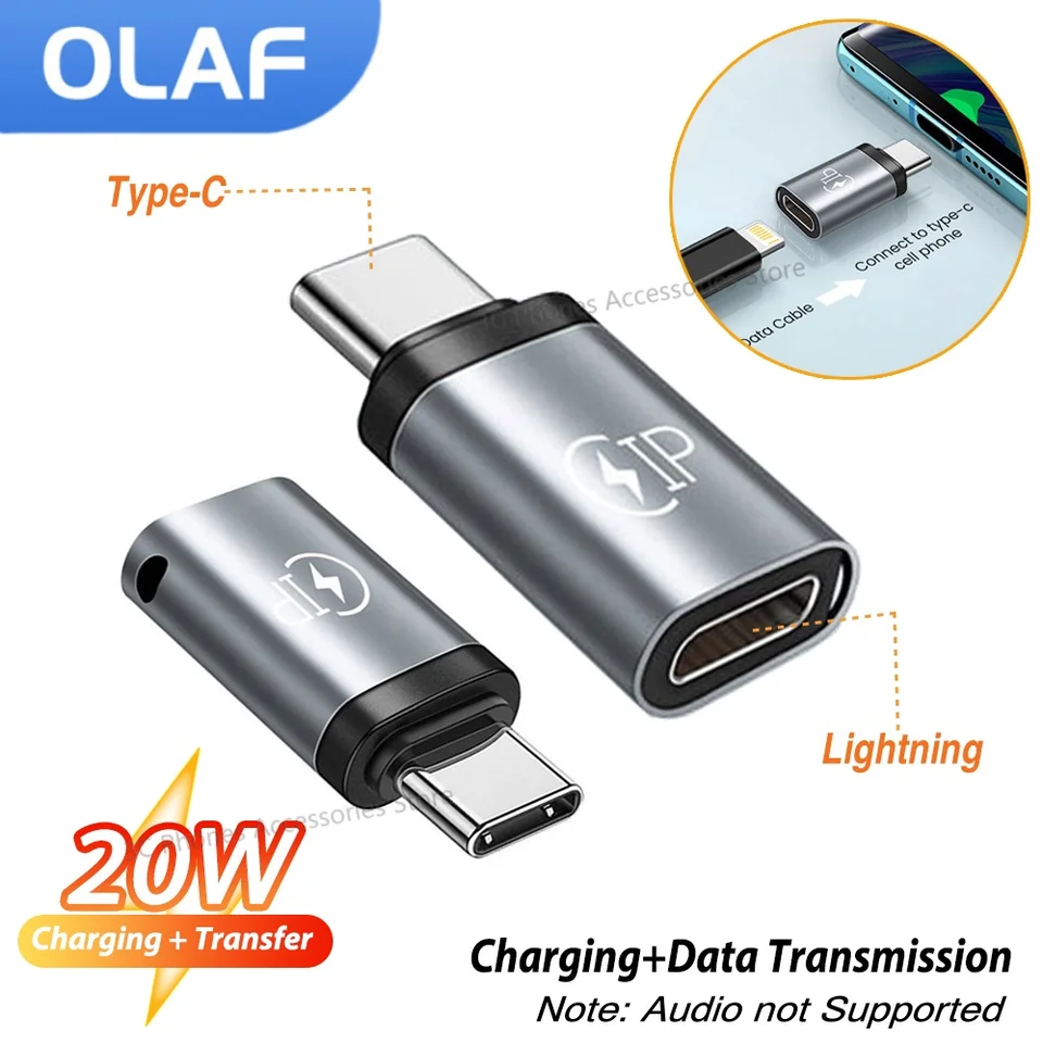 USB-C Muž a bleskový ženský adaptér typ C do konektora iOS 20W prenos rýchleho nabíjania pre prenos údajov pre iPhone 15 Pro Plupax