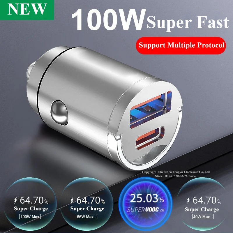 USB C nabíjačka automobilu Mini kov Super rýchle nabíjanie Typ C pre iPhone 14 13 12 Pro Max 11 8 Plus iPad Huawei Xiaomi Samsung