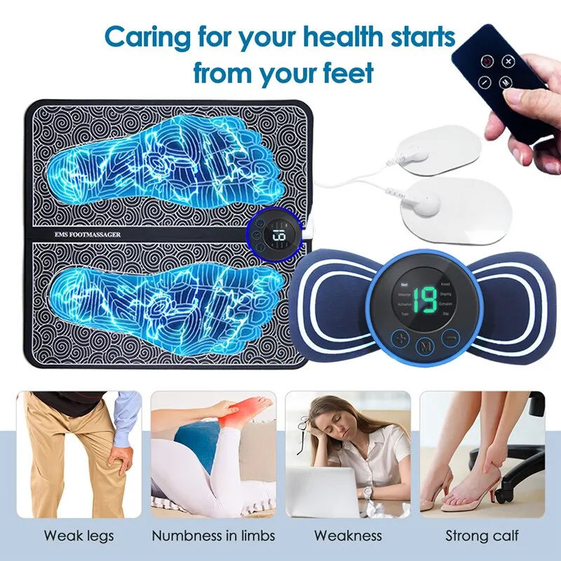 USB diaľkové EMS pulz podrážky masážna mäso s elektrickým nabíjaním Minij inteligentné masážne prístroj Physical Therapy Motor