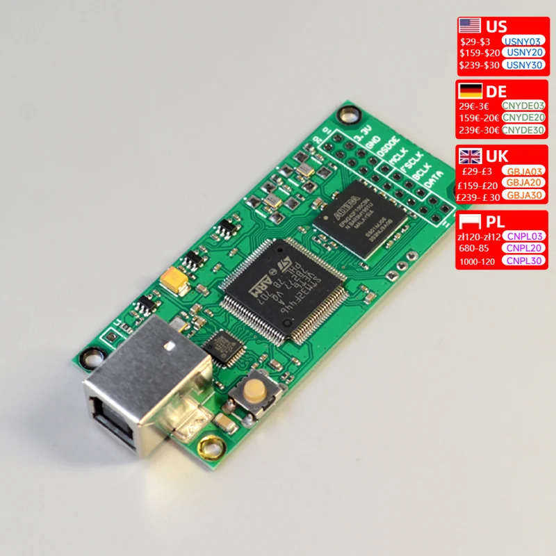 USB Digital Interface PCM1536 DSD1024 Amanero Taliansko XMOS až I2S pre dosku DAC Amplifier