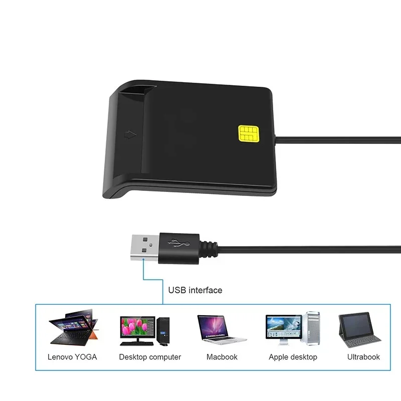 USB inteligentná čítačka kariet pre bankovú kartu IC/ID EMV na čítanie Write Vysoká kvalita pre Windows 7 8 10 Linux OS USB-CCID ISO 7816 NOVINKA