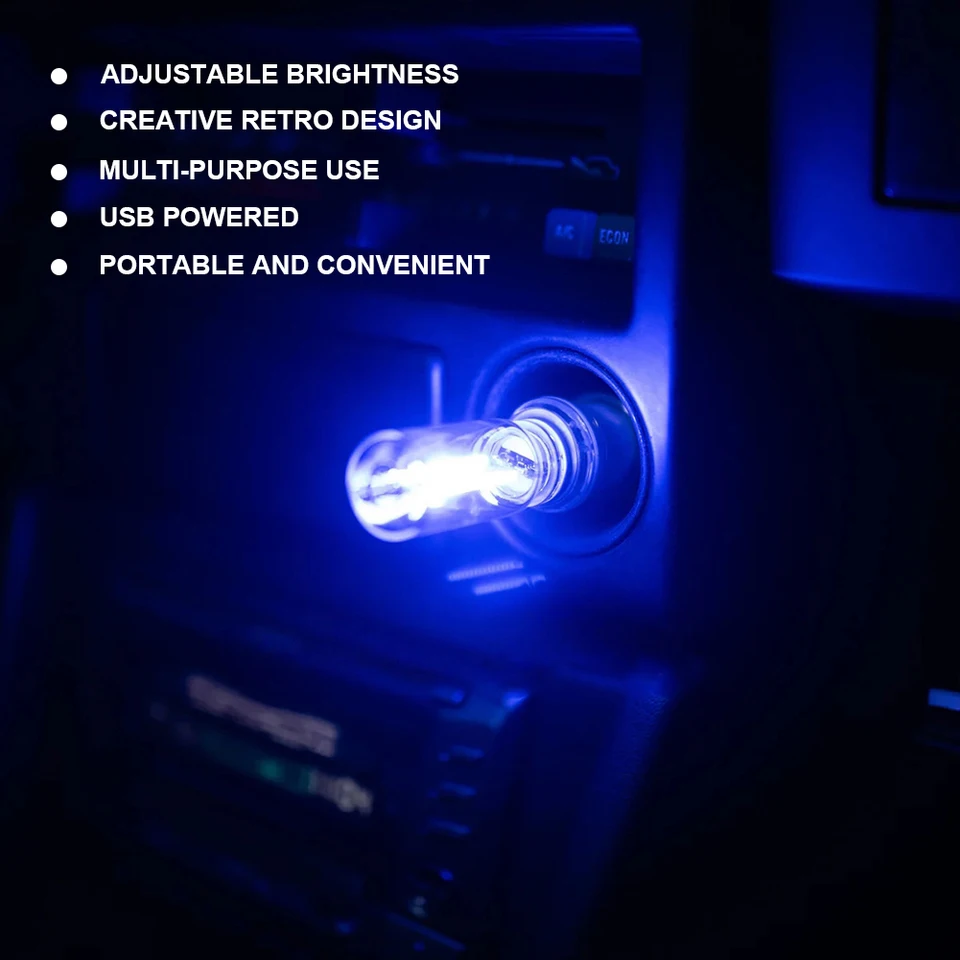 USB LED auto svetlo auto atmosféra svetlo dotykový ovládací automobil Interiér Náladová lampa Multifunkcia viacfarebné okolité svetlo pre kemping