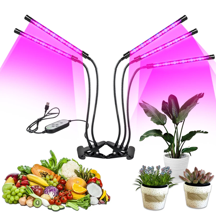 USB LED rastúca svetlo Phytolamp pre rastliny s ovládaním úplného spektra Clip-on Fitolamp Plant Lights Lights Flower Sedemling Stan Phyto Lamp