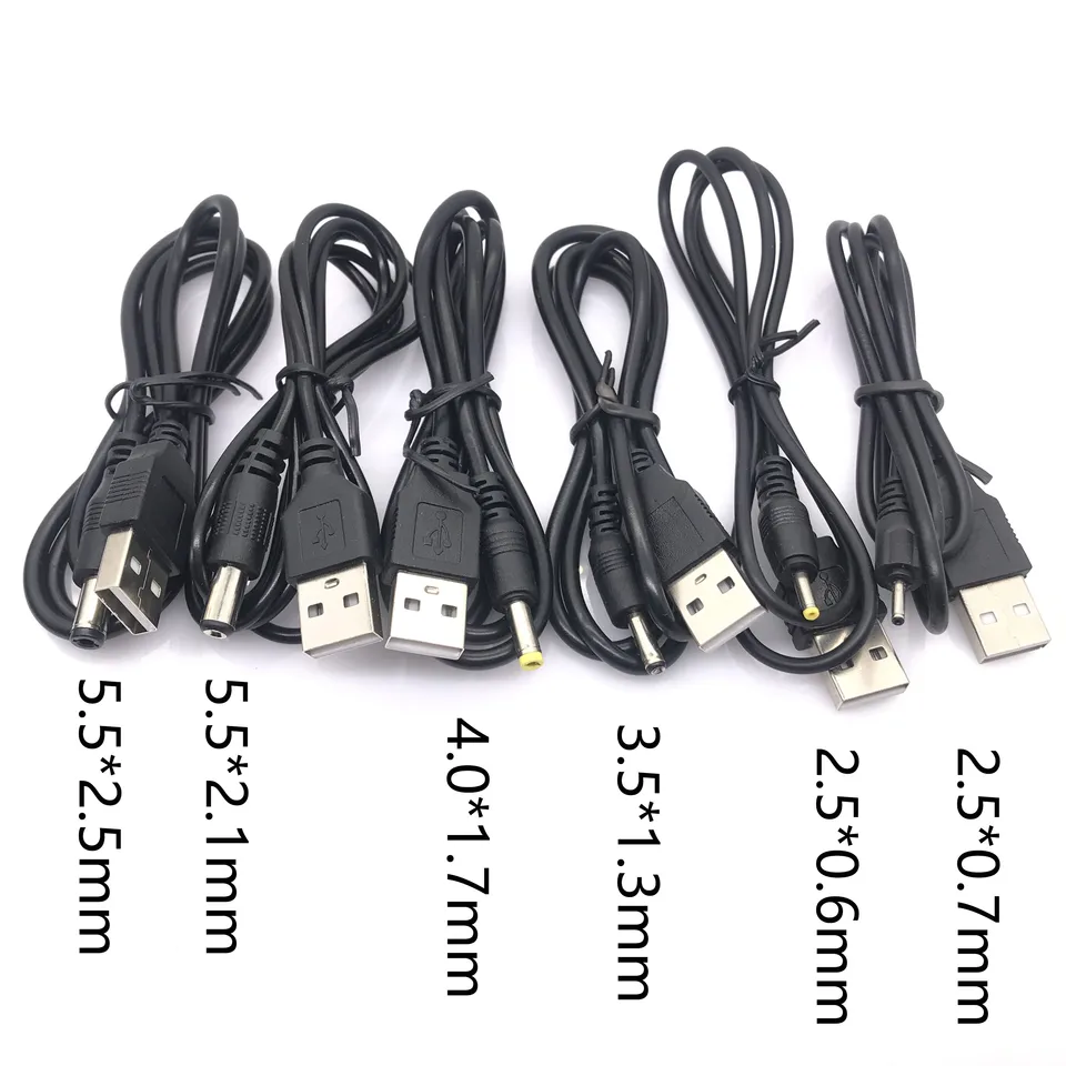USB Muž do DC 2,0 0,6 2.5 3,5 1,35 4,0 1,7 5,5 2.1 5,5 2,5 mm napájací zátkový konektor typu predlžovací kábel káblov