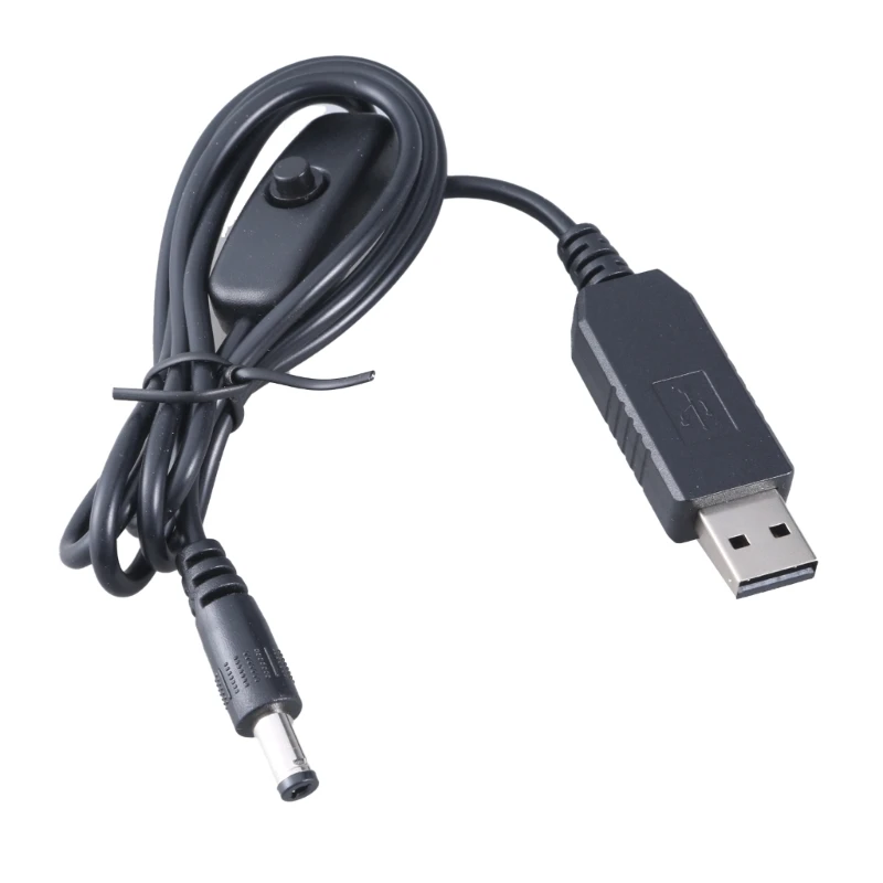 USB na DC5521 nabíjací kábel USB5V až 12V 5,5x2.1 Konektory Zintenzívni napájací kábel