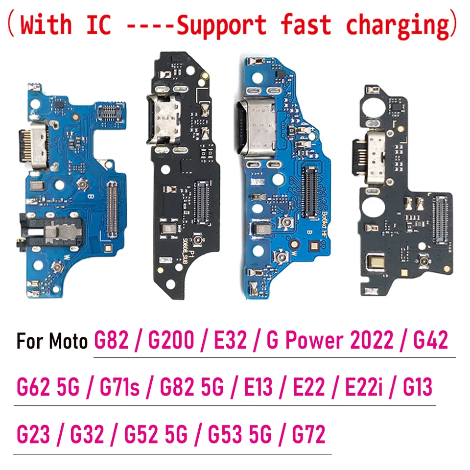 USB nabíjacie nabíjacie nabíjačka nabíjačky Dock Plug Conector Conector Board Flex kábel pre Moto G42 G62 G71S E32 G82 5G G200 G Power 2022 Rýchle nabíjanie