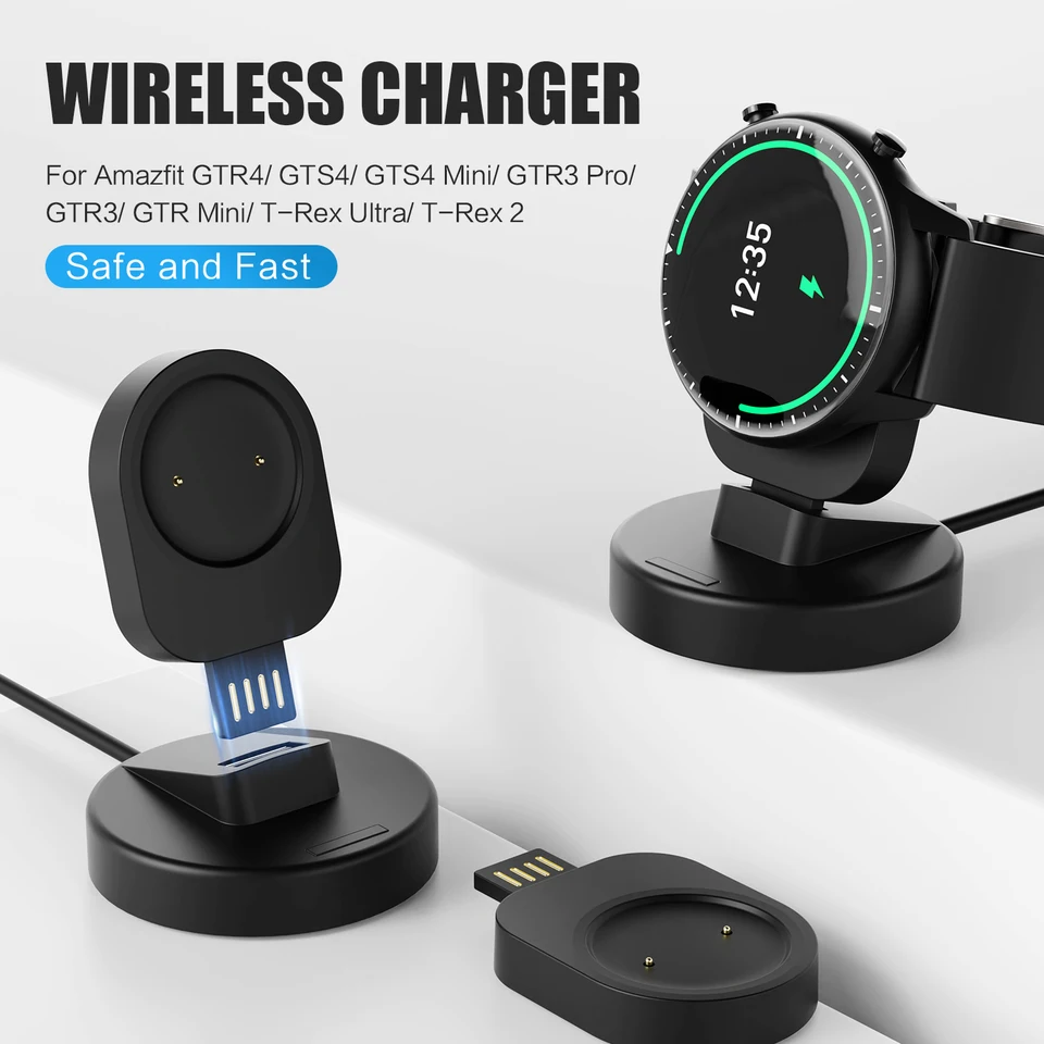 USB nabíjací kábel Dock Cord Smartwatch Výmena USB Cradle Cord Charger Cable Dock pre AmazFit GTR4 GTS4 GTR3