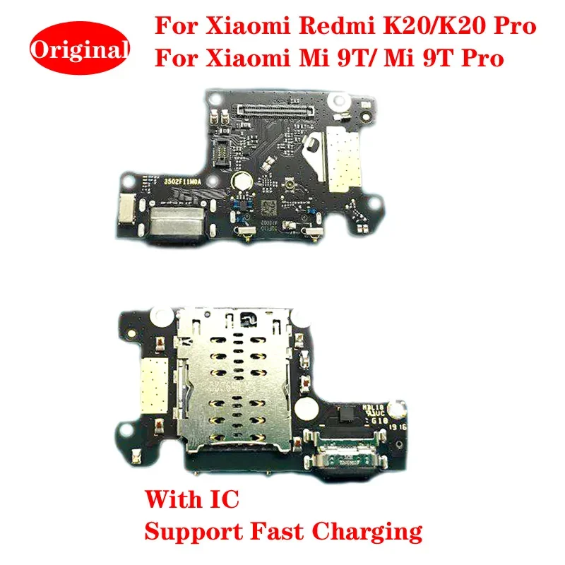 USB nabíjací port Dock Connector SIM čítačka karty slot doska Flex pre Xiaomi Mi 9T / 9T Pro Redmi K20 / K20 PRO