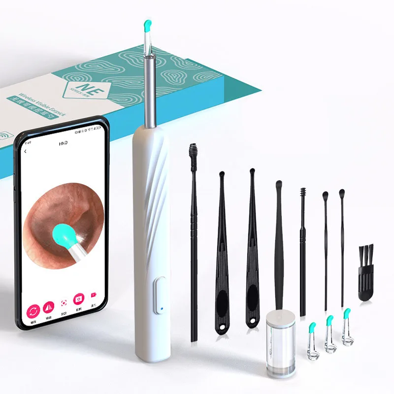 USB nabíjanie endoskopový vosk odstránenie súpravy EarPick HD Camera Endoscope Health Care Wireless Visual Ear Cleaner Ear Sticks Ooscope