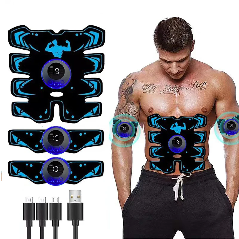 USB nabíjateľná EMS svaly stimulátora ABS ABS 3 v 1 trénera bezdrôtovej inteligentnej fitness brušnej výcviku Elektrické telo Slim