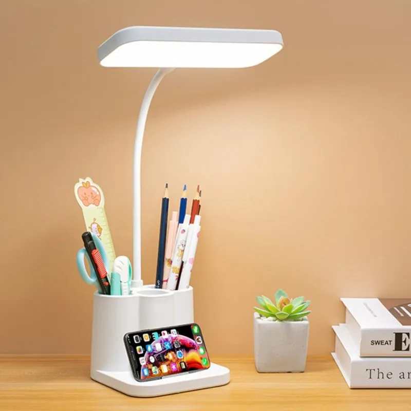 USB nabíjateľná flexibilná študijná lampa s držiakom pero flexo LED stolové lampy s dotykom stmievacia LED stojanová lampa Light Reading Light