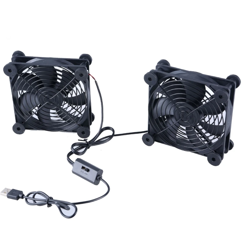 USB napájaný PC Router 120 mm 5V Dvojité ventilátor CONLOW COLMING VENTILUS pre smerovač modemu prijímača