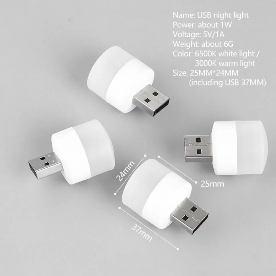 USB Night Light Mini LED nočné svetlo USB Plug Lamp Banka nabíjanie USB knihy Svetlá malé okrúhle čítanie